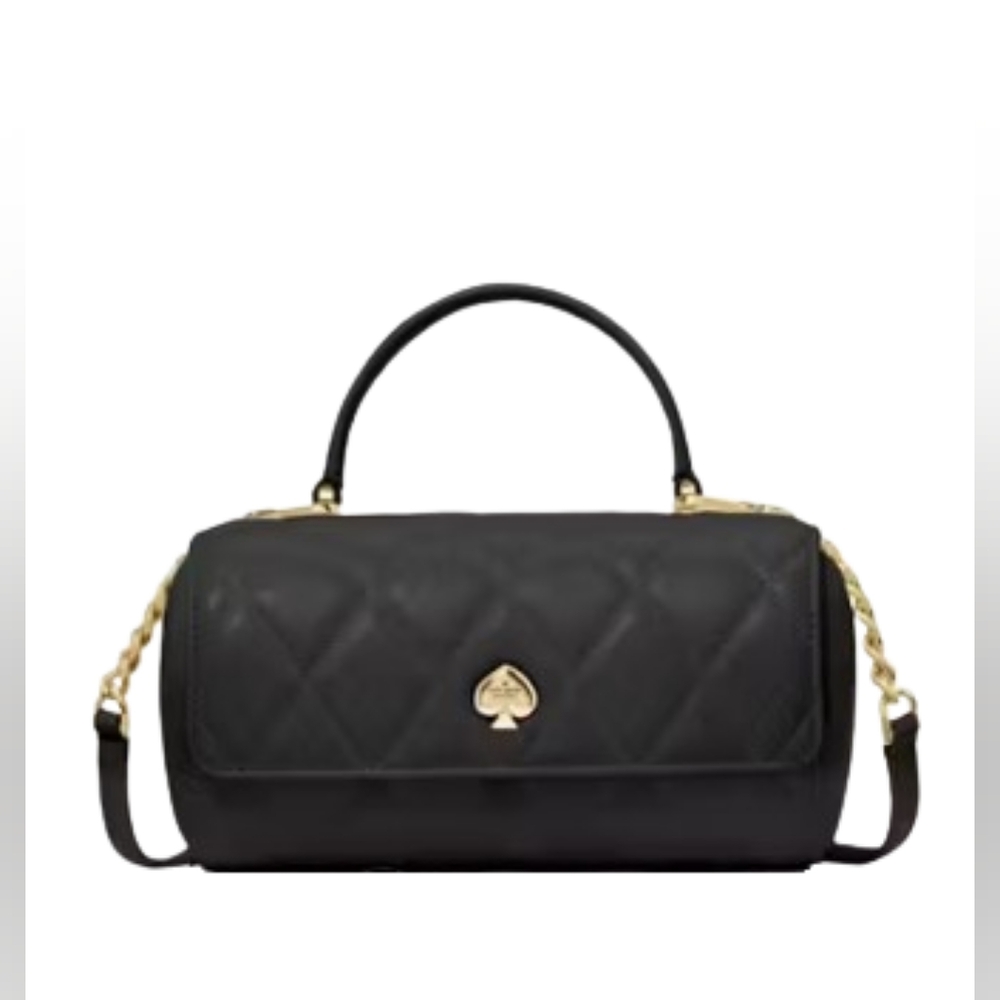 Kate Spade Heart Barrel Quilted Crossbody Bag/Black